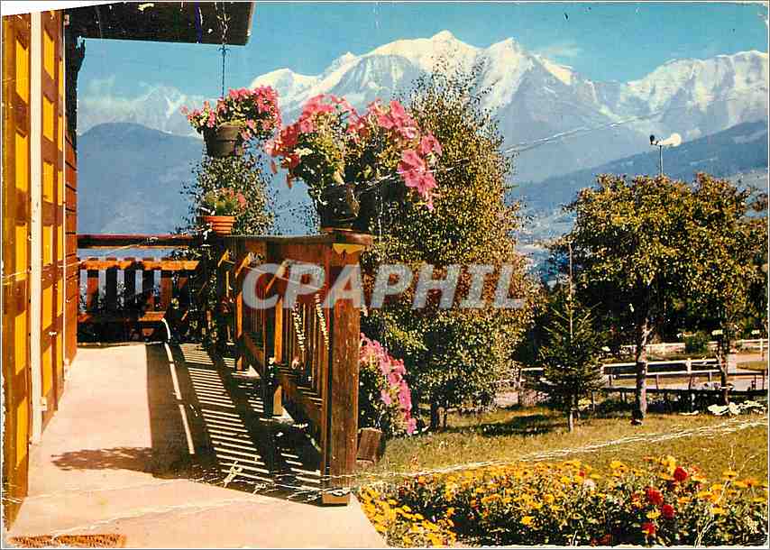Chalet Fleurie, face au massif du Mont-Blanc (4.807 m) — Les Alpes Françaises — Imprimeur CIMCOLOR