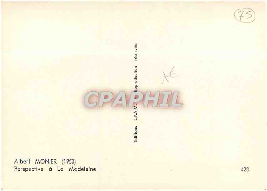 CPM Albert Monier Perspective a la Madeleine  — Rückseite