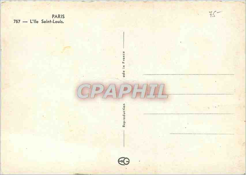 CPM Paris L'Ile Saint Louis  — Rückseite