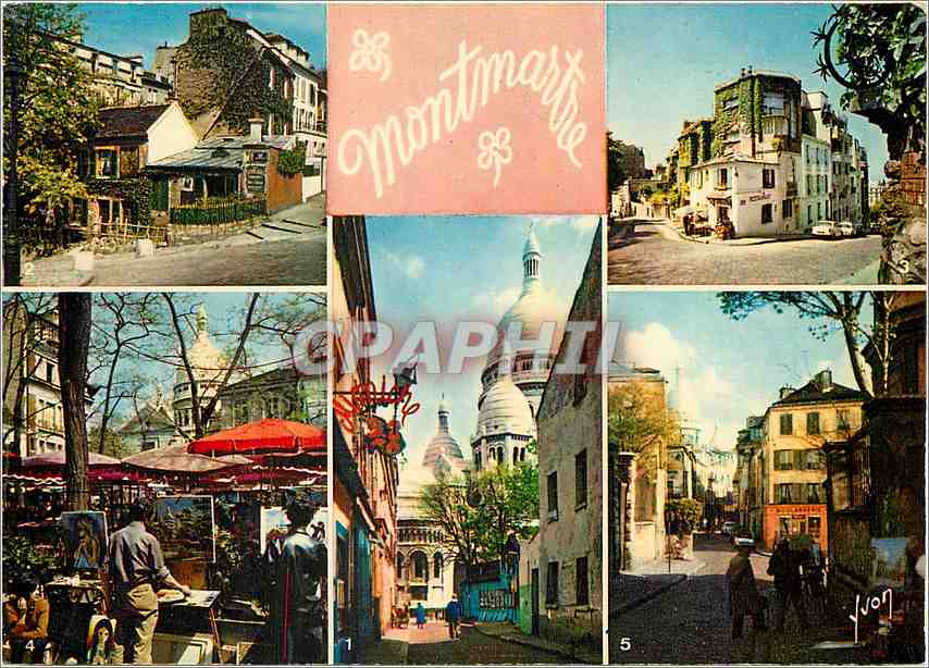 CPM Paris en flanant Montmartre Rue du Chevalier de la Barre et le Sacre Coeur 