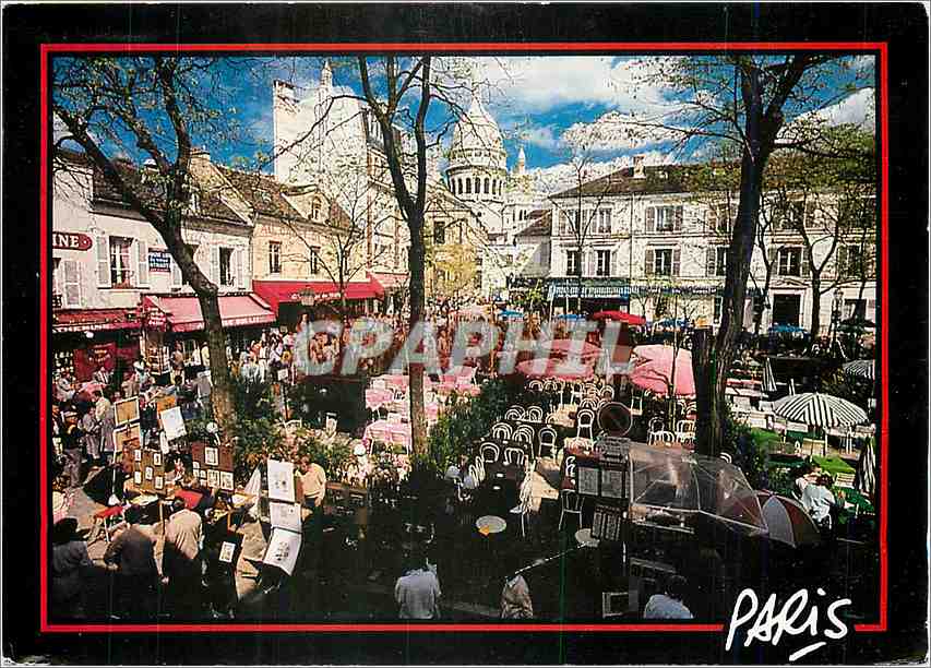 CPM Paris Montmartre Place du Tertre et Sacre Coeur 