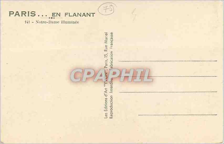 CPM Paris Notre Dame illuminee  — Verso