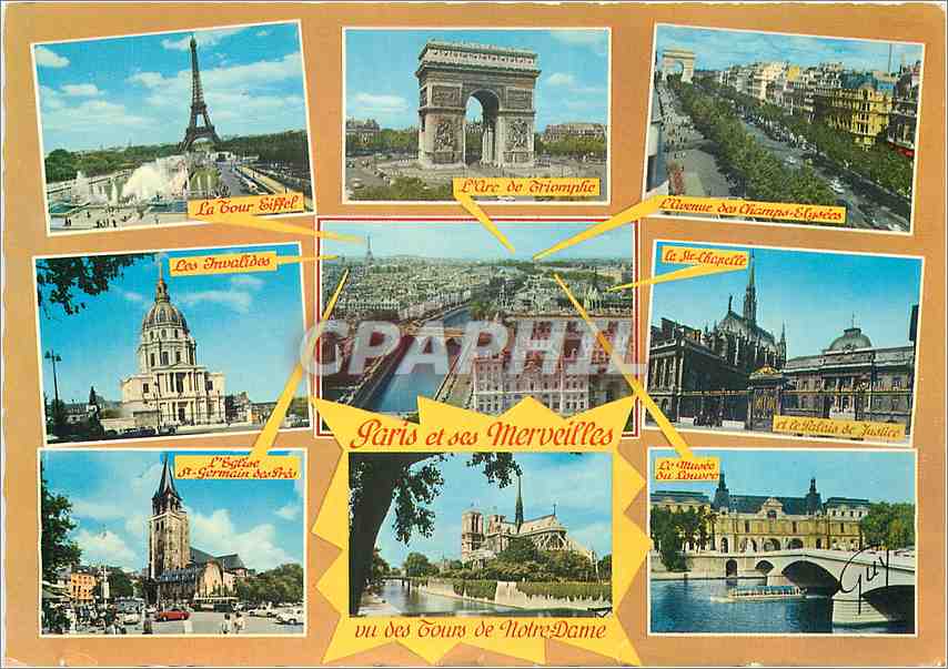 CPM Paris Monument et sites vus des tours de Notre Dame 