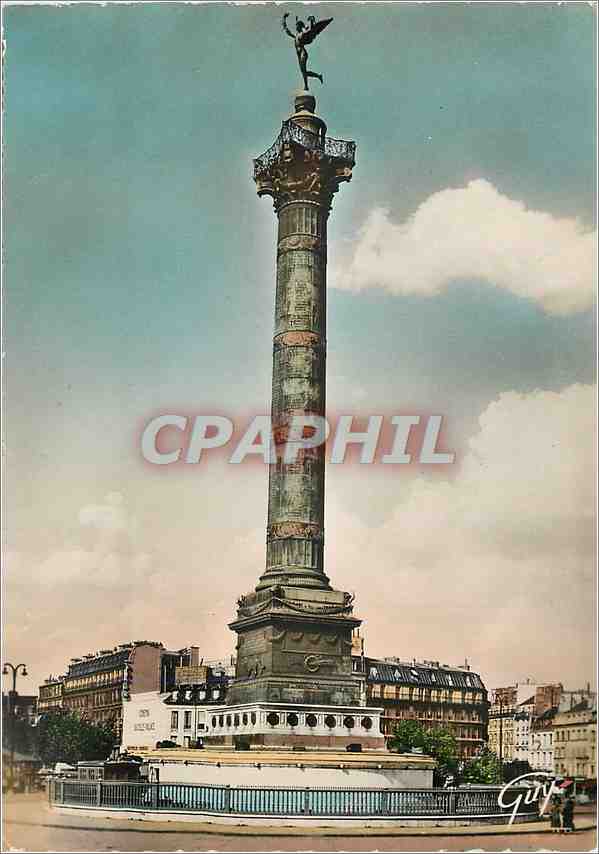 CPM Paris Place de la Bastille et colonne de Juillet 