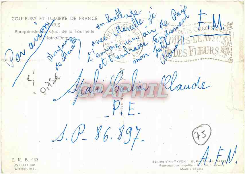 CPM Paris Bouquinistes Quai de la Tournelle et Notre Dame  — Rückseite