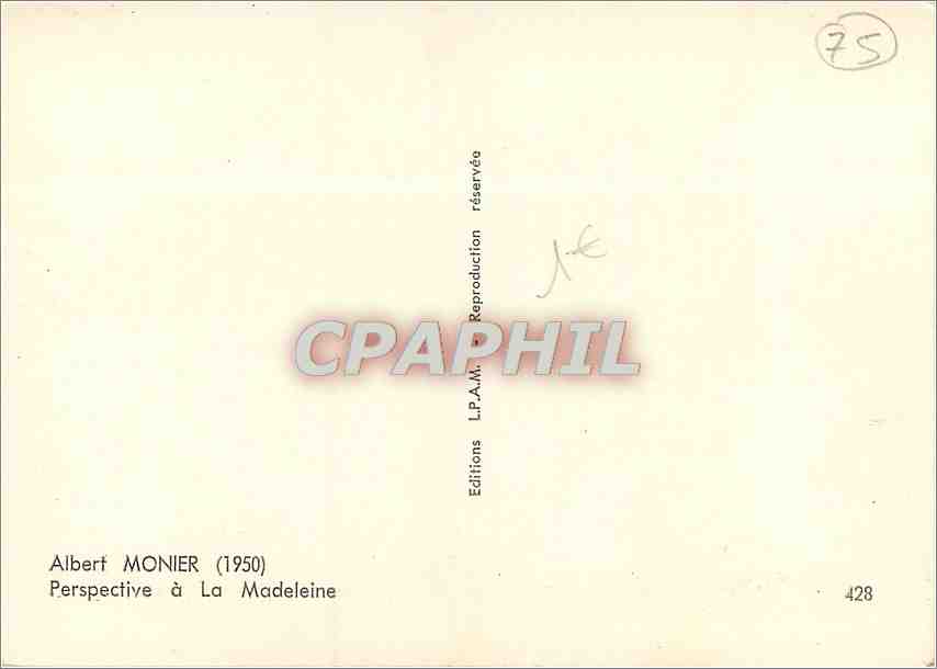 CPM Albert Monier Perspective a la Madeleine  — Rückseite