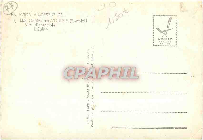 CPM Les Ormes sur Voulzie S et M Vue d'ensemble L'Eglise  — Back