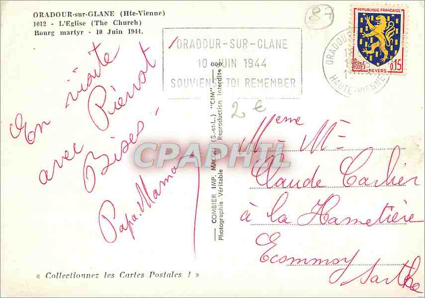 CPM Oradour sur Glane Hte Vienne L'Eglise  — Back