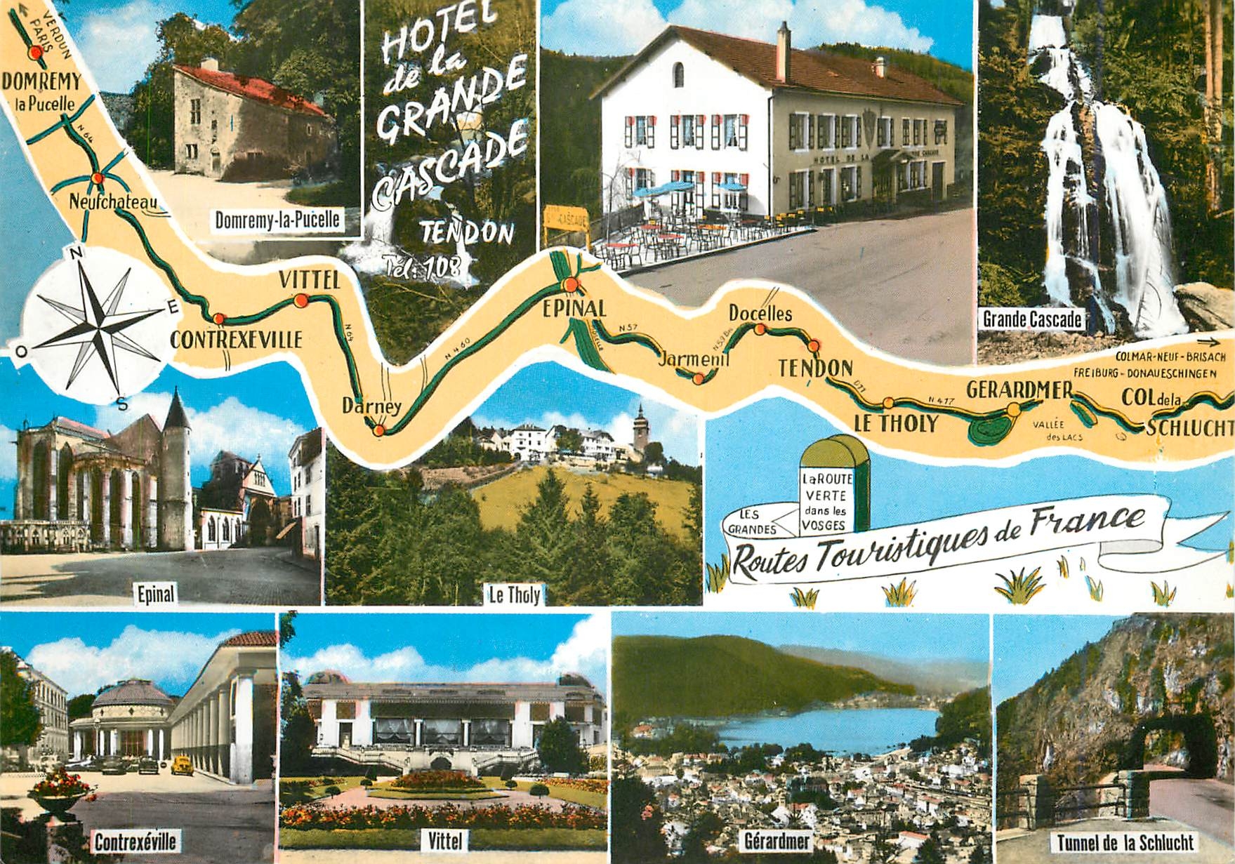 CPM Tendon Vosges Hotel de la Grande Cascade 