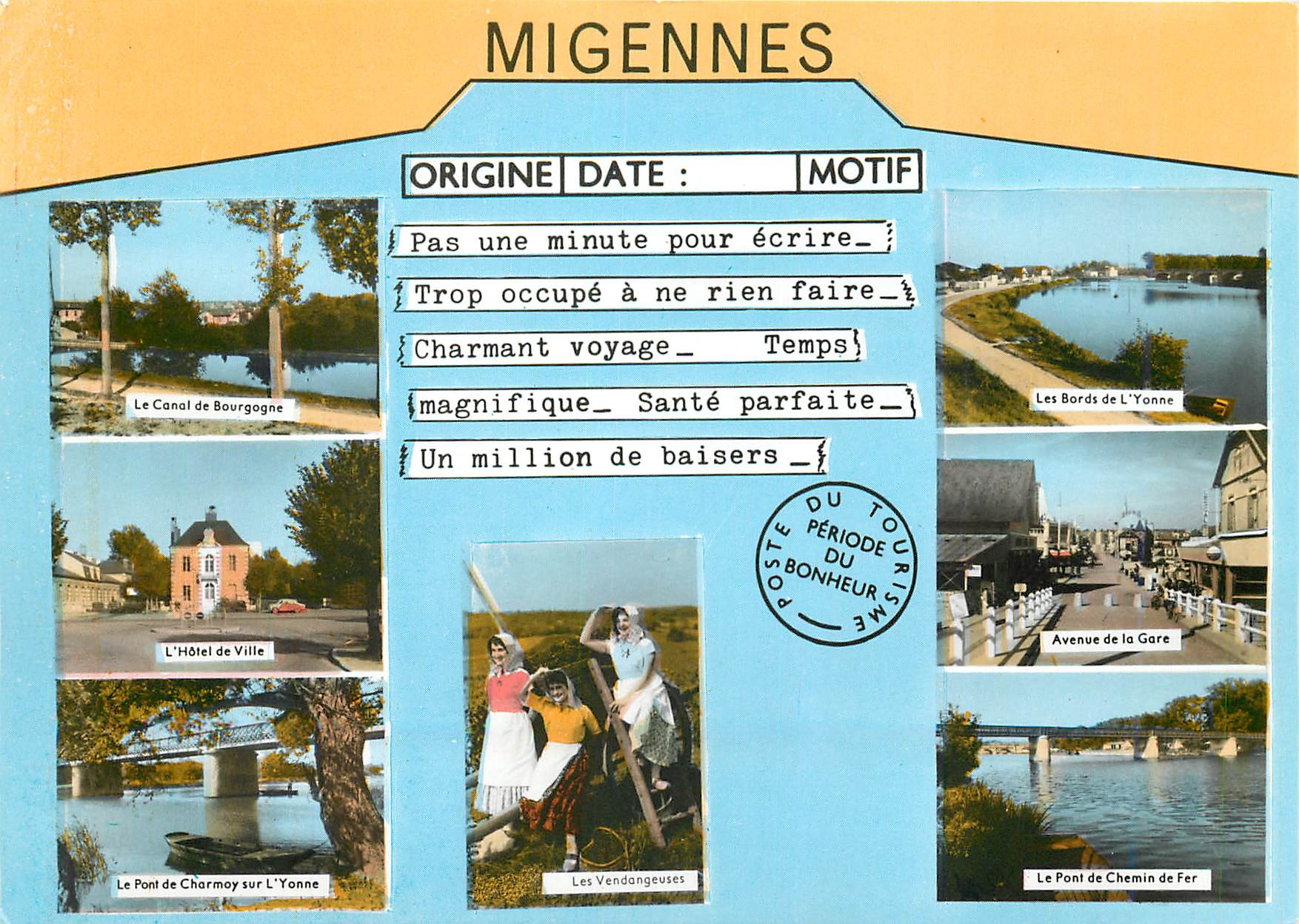 CPM Migennes Le Canal de Bourgogne Les Bords de l'Yonne 