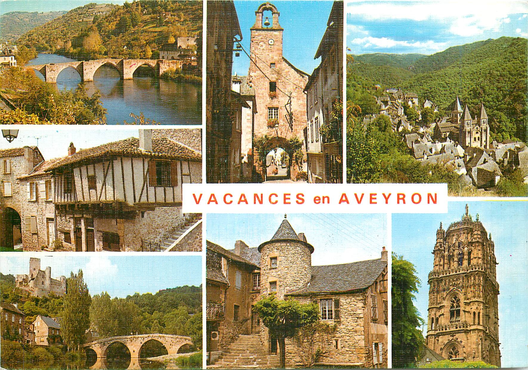 CPM Entraygues Villecomtal Conques Peyrusse Le Roc Belcastel Montbazens Rodez 