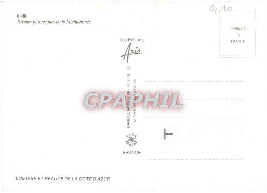 CPM Lumiere et Beaute de la Cote d'Azur  — Rückseite