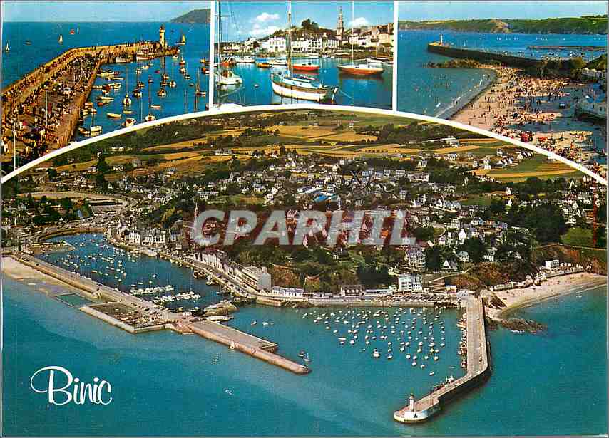 Binic — vue panoramique du port, du bassin et de la plage — éditions d'AC JACK 22520