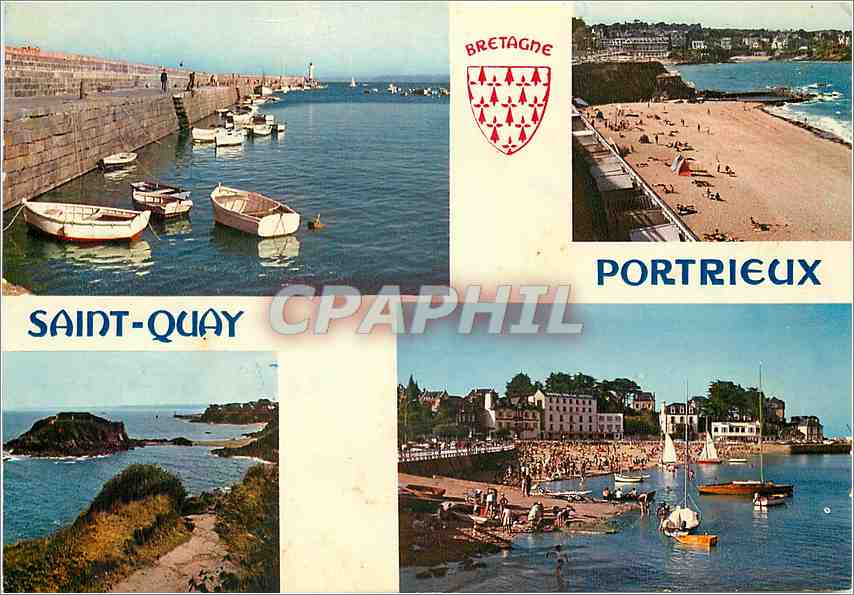 CPM Saint Quay Portrieux Vue generale sur le port et les plages 