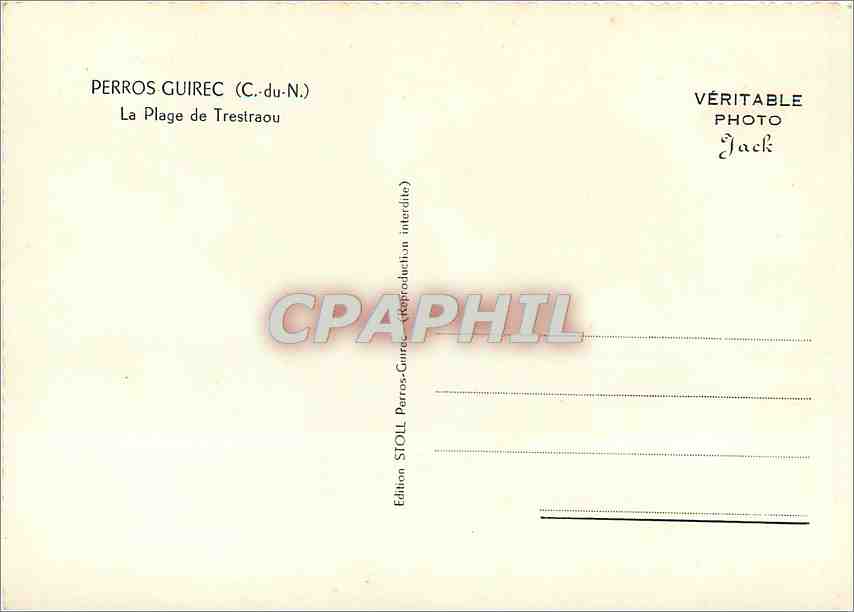 CPM Perros Guirec C du N La Plage de Trestraou  — Rückseite