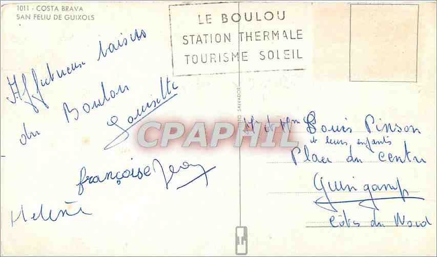 CPM Costa Brava San Feliu de Guixols  — Back