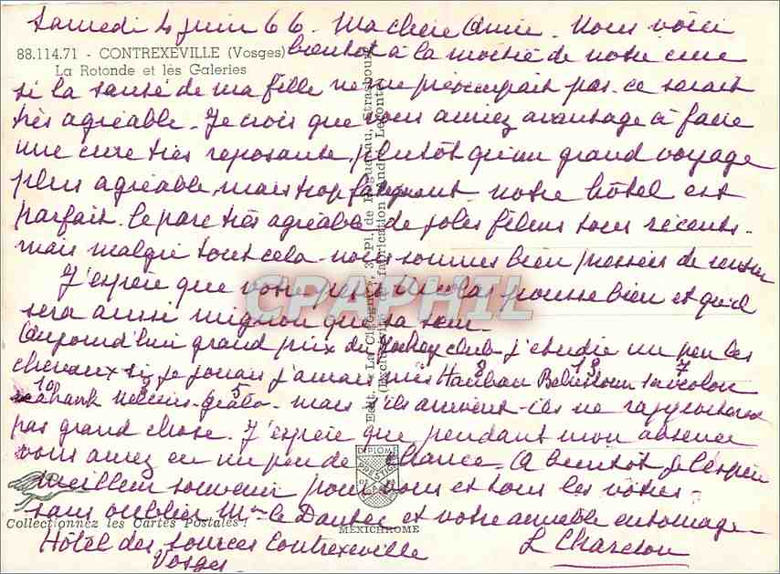 CPM Contrexeville Vosges La Rotonde et les Galeries  — Rückseite
