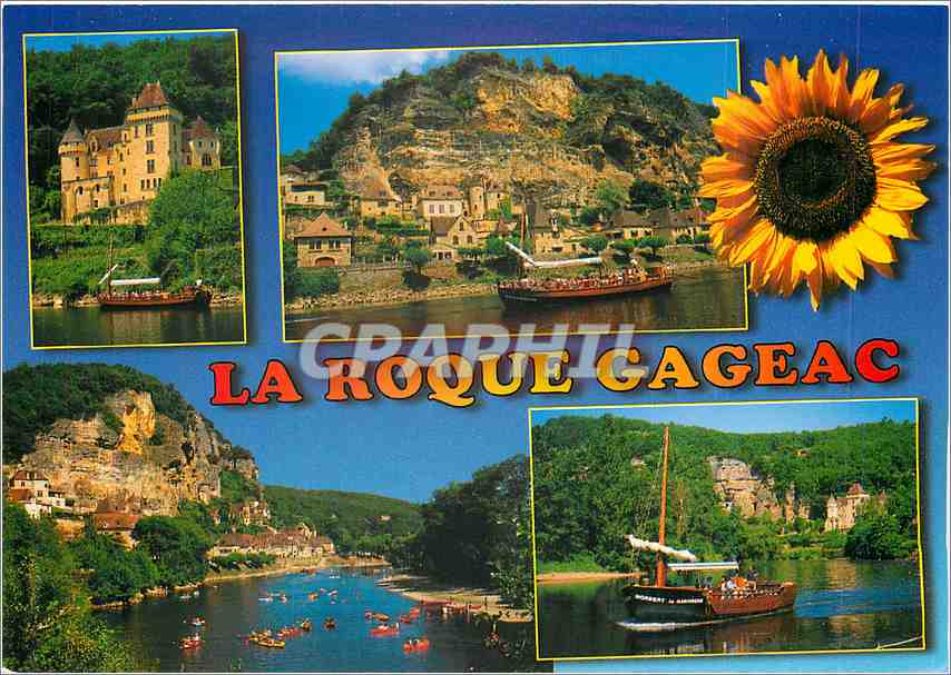 CPM La Roque Gaceac Dordogne Balade en cances et en gabare 