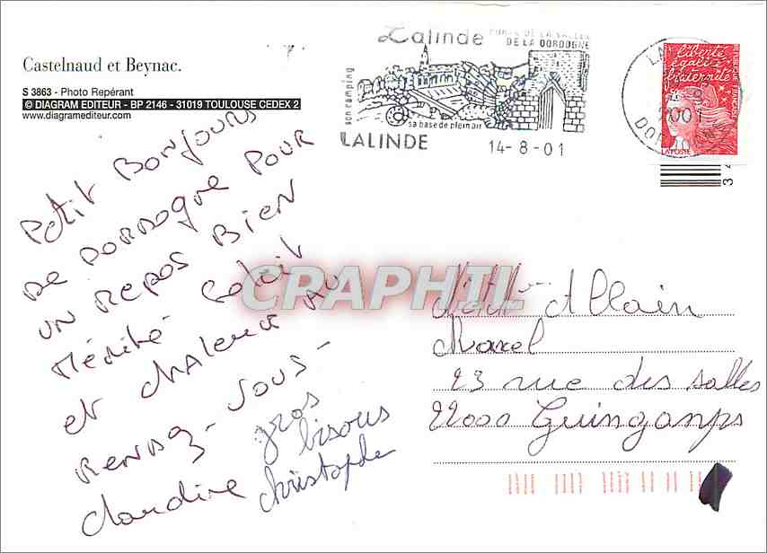 CPM Castelnaud et Beynac Vallee de la Dordogne  — Rückseite