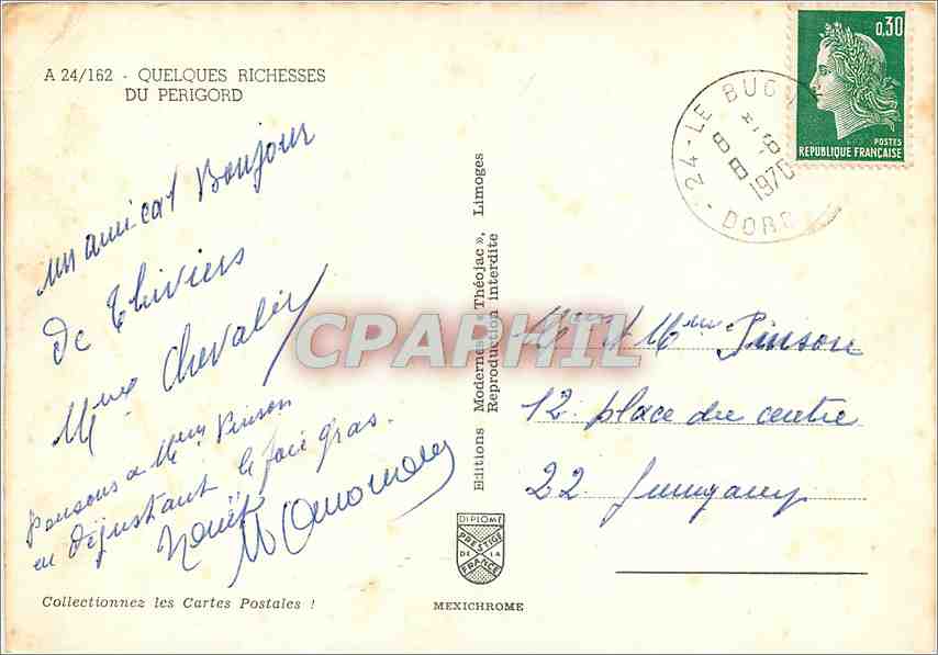 CPM Quelques Richesses du Perigord  — Rückseite