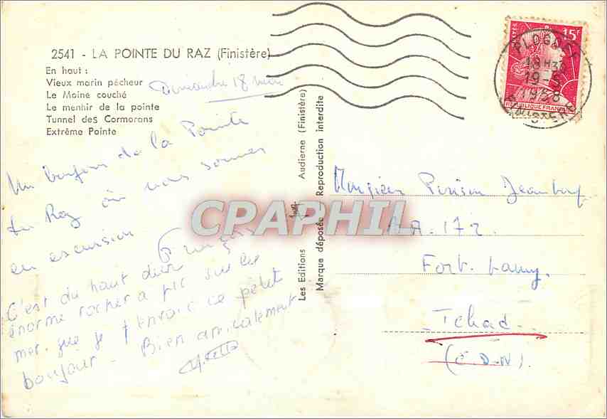 La Pointe du Raz — Vieux marin pêcheur — Les Éditions Audierne — Achterkant