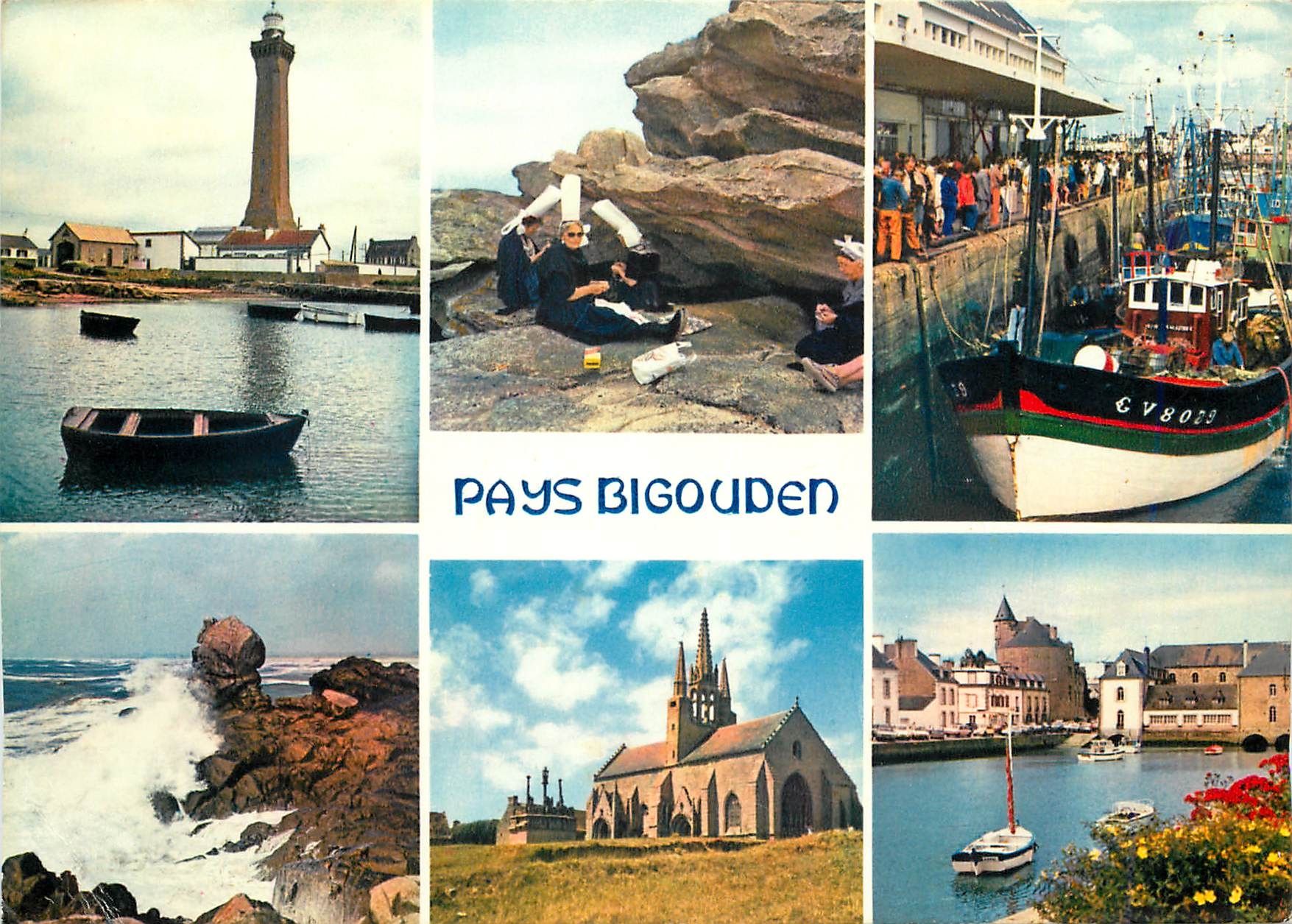 CPM La Bretagne en Couleurs Le Pays Bigouden Penmarch le Phare costume bigouden Le Guilvinec 