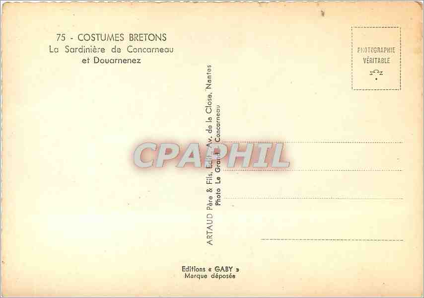 CPM Costumes Bretons La Sardiniere de Concarneau et Douarnenez  — Rückseite