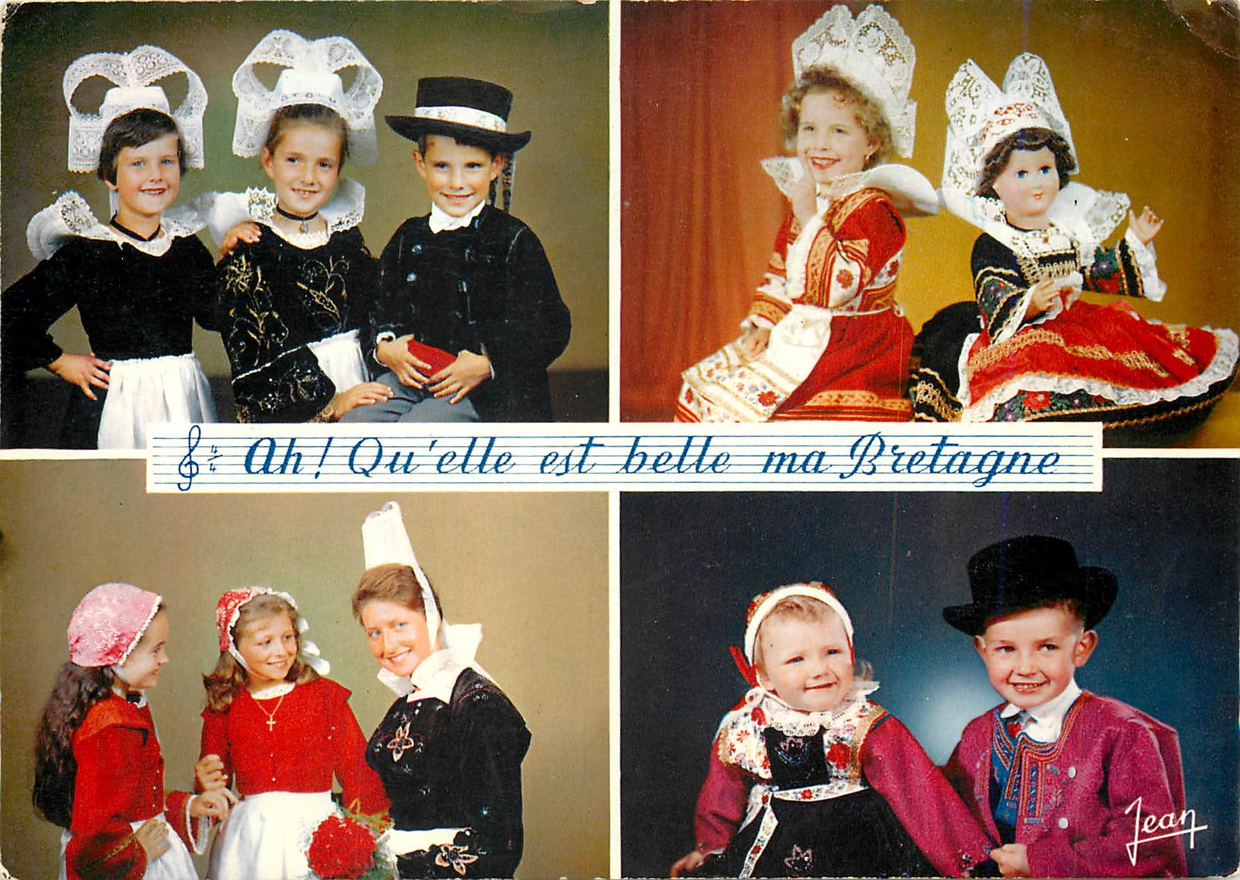 CPM La Bretagne Enfants et jeune fille en costume de Quimperle Fouesnant Benodet Quimper Kerfeunteum