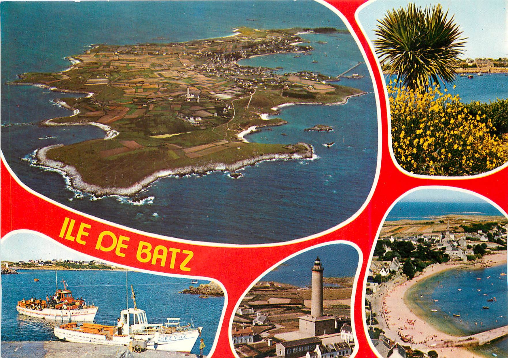 CPM Ile de Batz Gue generale le phare le port et la plage 
