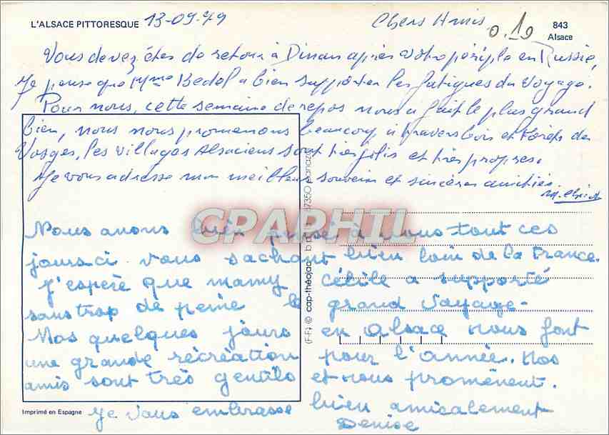 CPM L'Alsace Pittoresque Andlau Obernai Mont Ste Odile Barr Strasbourg Molsheim  — Rückseite