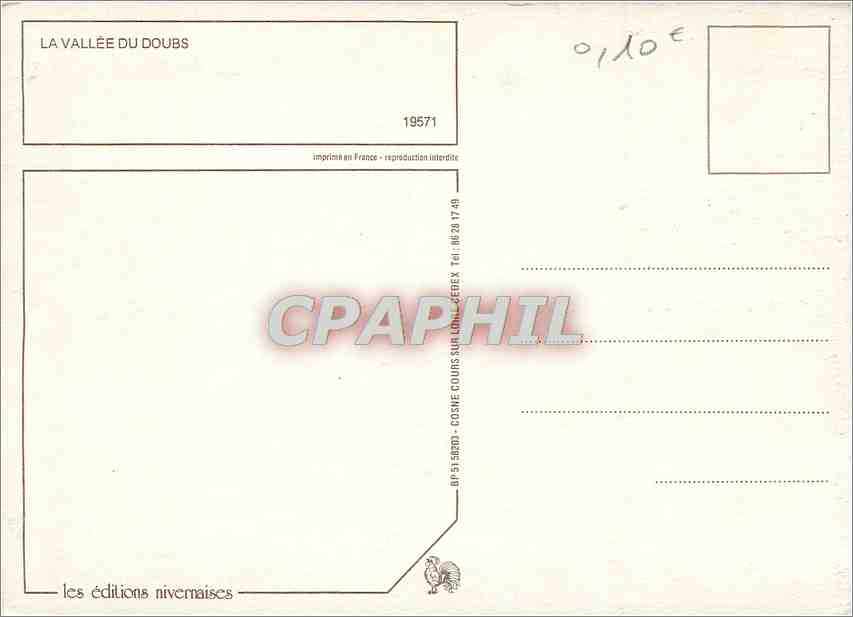 CPM La Vallee du Doubs  — Rückseite