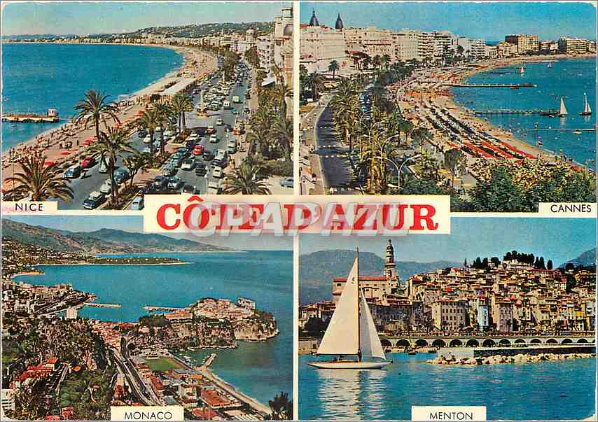 CPM Souvenir de la Cote d'Azur Nice Cannes Monaco Menton