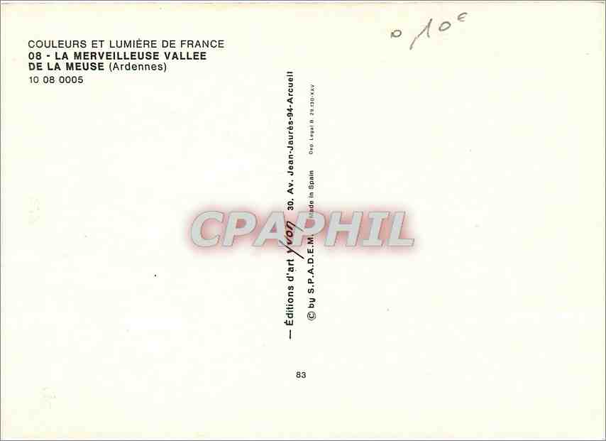 CPM La Merveilleuse Vallee de la Meuse Ardennes  — Rückseite