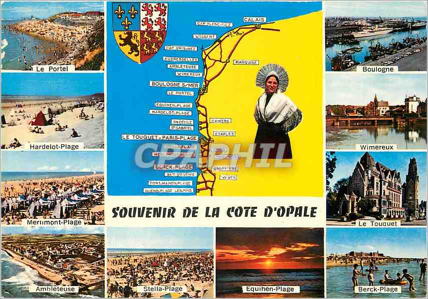 CPM Souvenir de la Cote d'Opale Le Portel Boulogne Hardeot Plage Wilmereux 