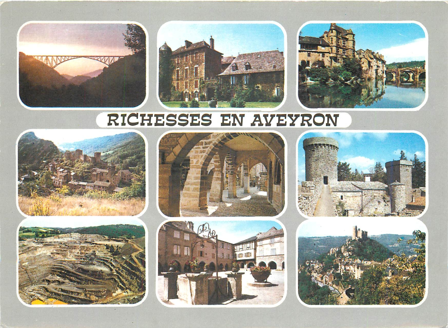 CPM Richesses en Aveyron Viaduc du Viaur Chateau du Bosc Espalion Brousse le Chateau Villeneuve sur 