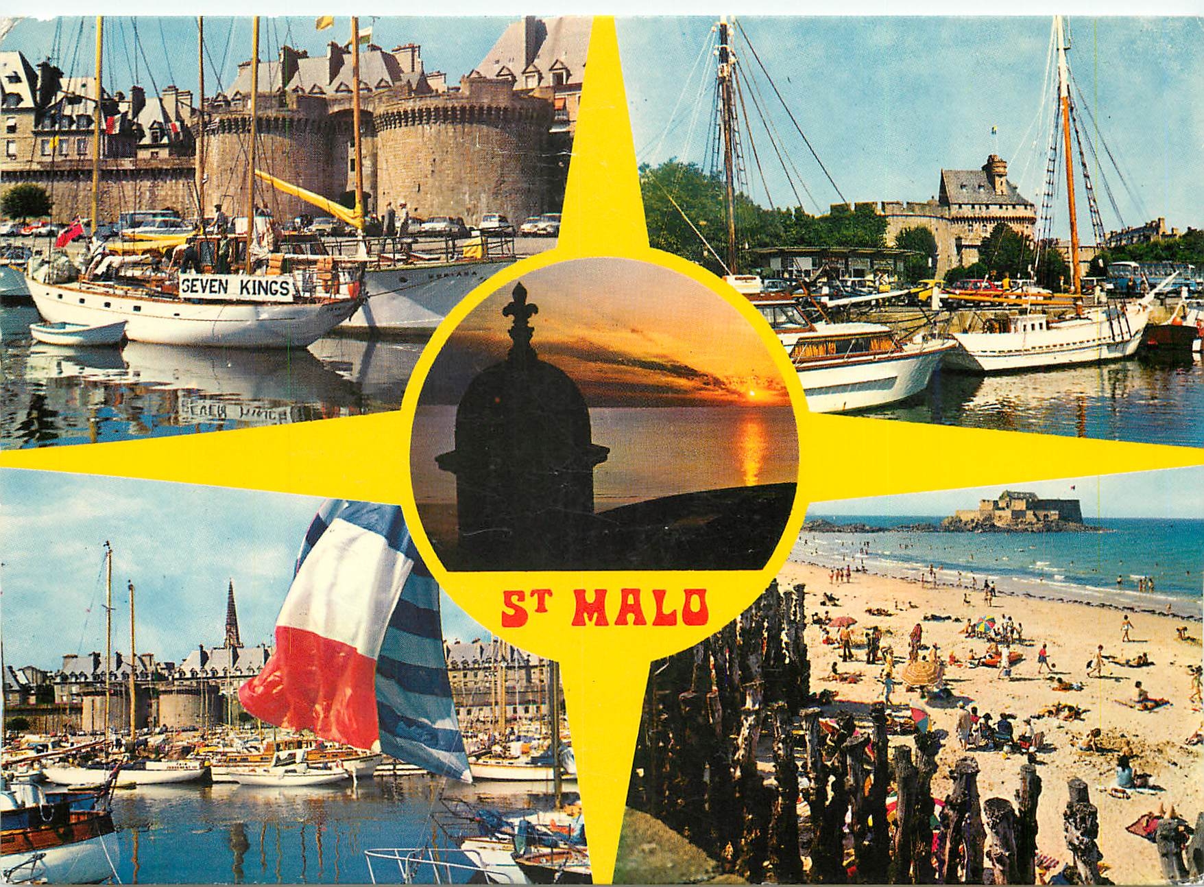 Saint-Malo — port, remparts et plage du Sillon — éditeur Couleurs de Bretagne, n° 2702