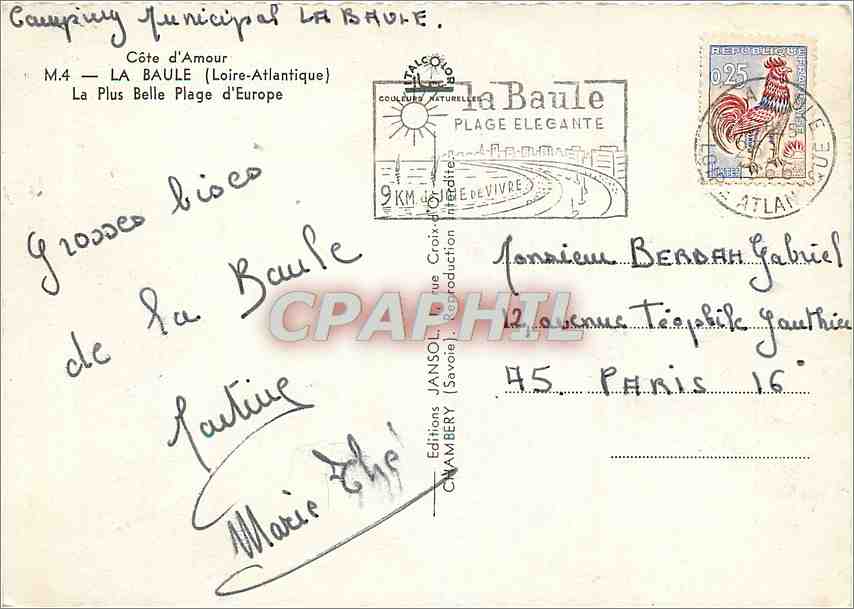 CPM La Baule Loire Atlantique La Plus Belle Plage d'Europe  — Rückseite