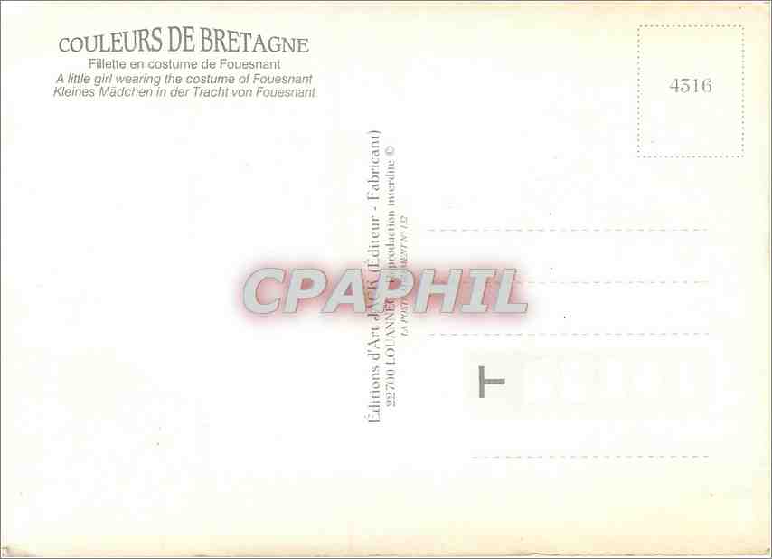 CPM Grosses Bises de Bretagne  — Rückseite