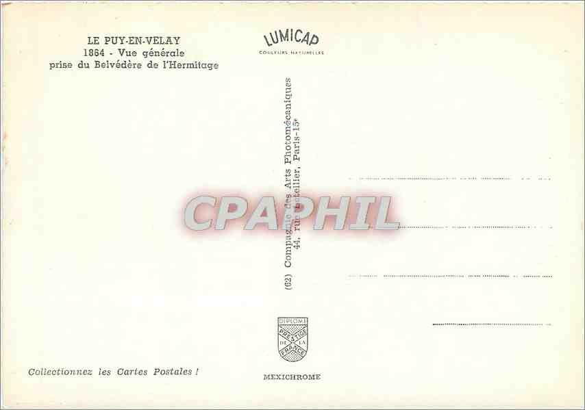 CPM Le Puy en Velay Vue generale  — Rückseite