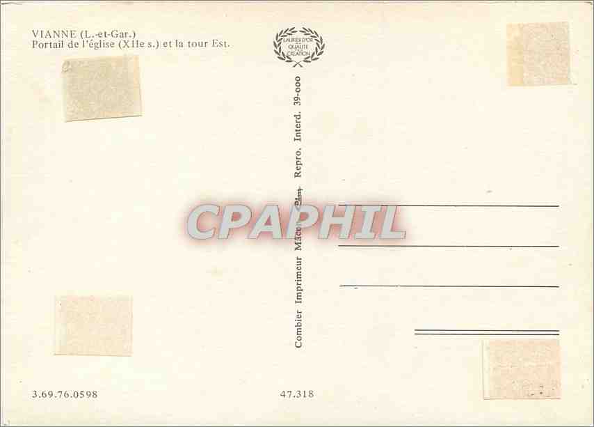 CPM Vianne L et Gar Portail de l'Eglise  — Back
