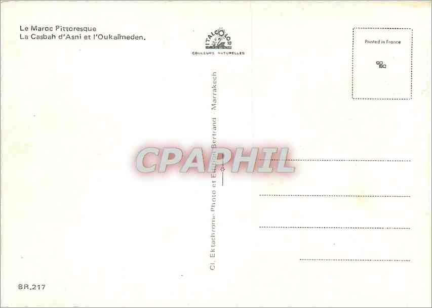 CPM Le Maroc Pittoresque La Casbah d'Asni et l'Oukaimeden  — Rückseite