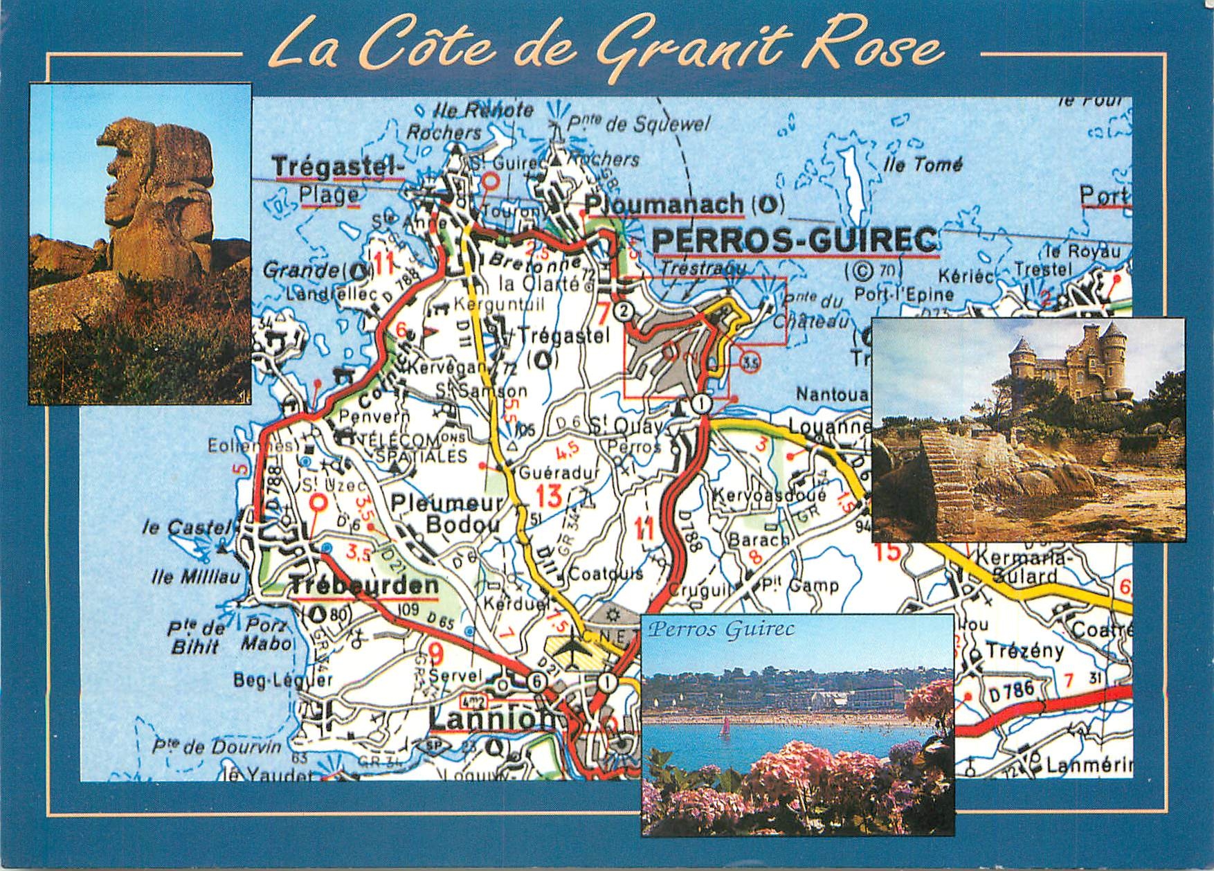 La Côte de Granit Rose — Touristenkarte — Michelin