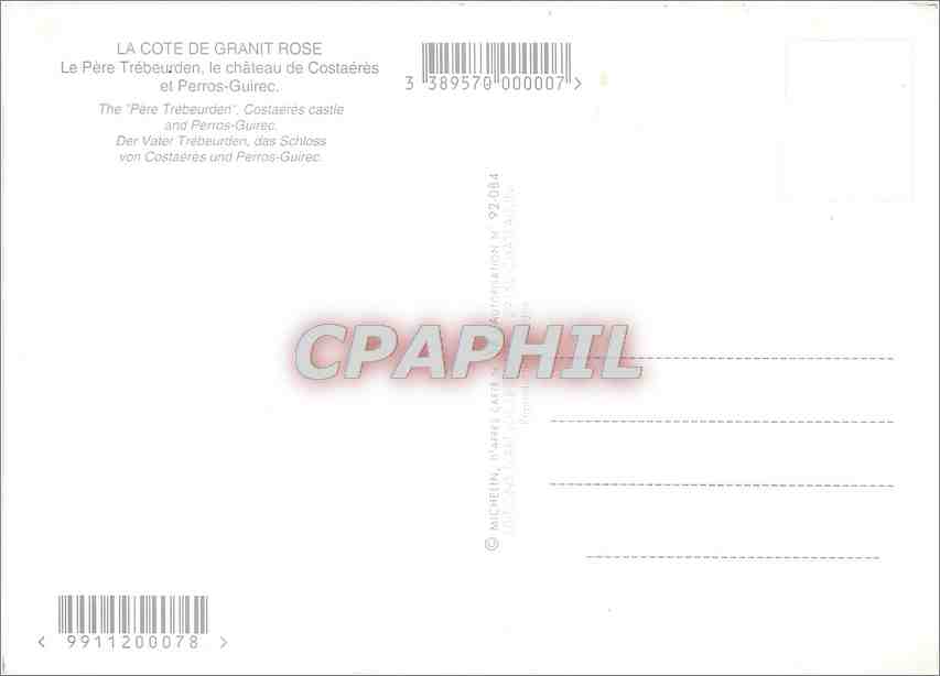 La Côte de Granit Rose — Touristenkarte — Michelin — Rückseite