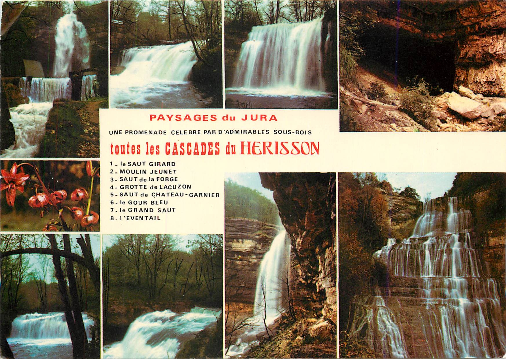 Paysages du Jura — toutes les cascades du Hérisson — Éditions J. Cellard