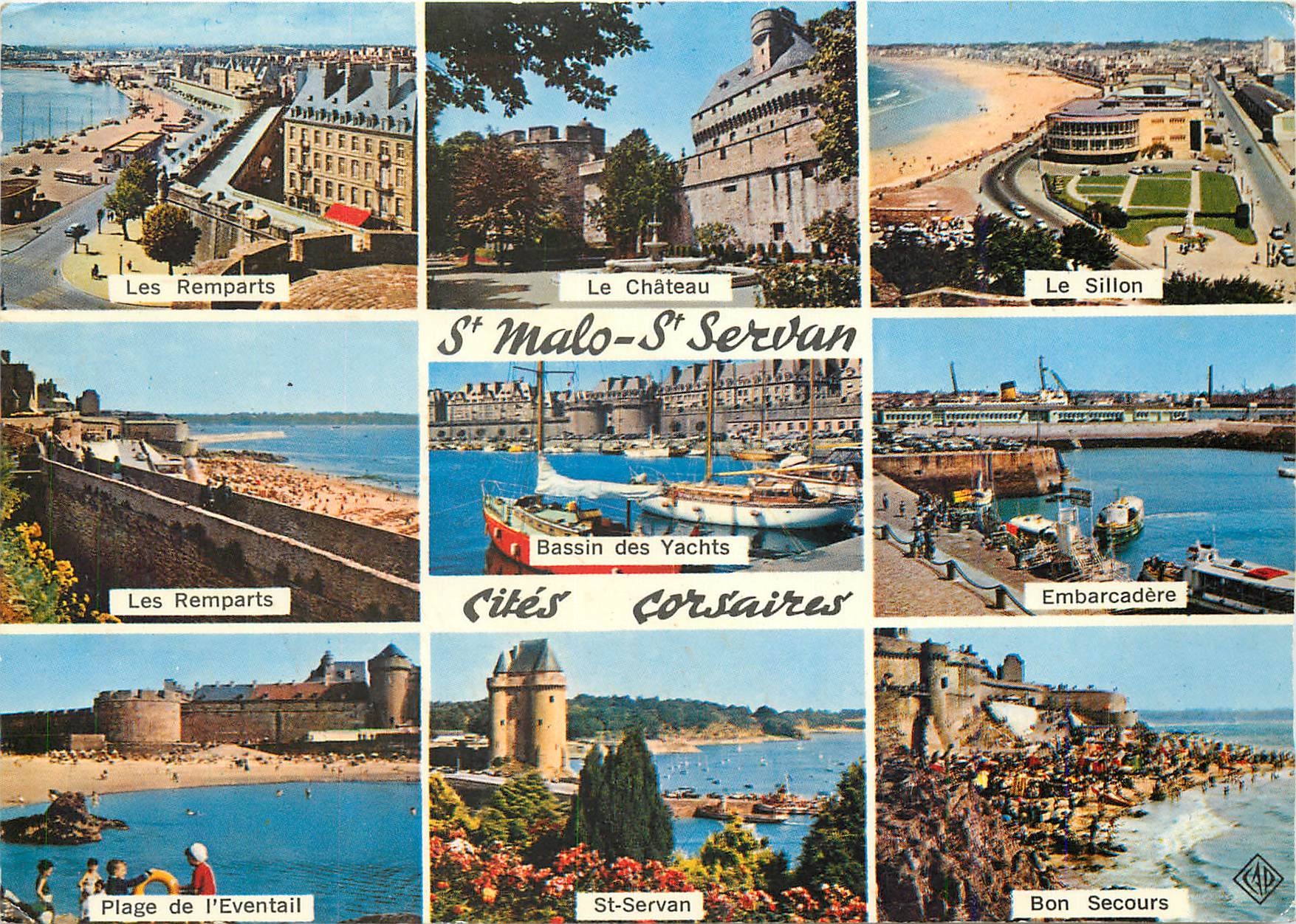 CPM St Malo St Servan Cites Corsaires Les Remparts Le Chateau Le Silion 