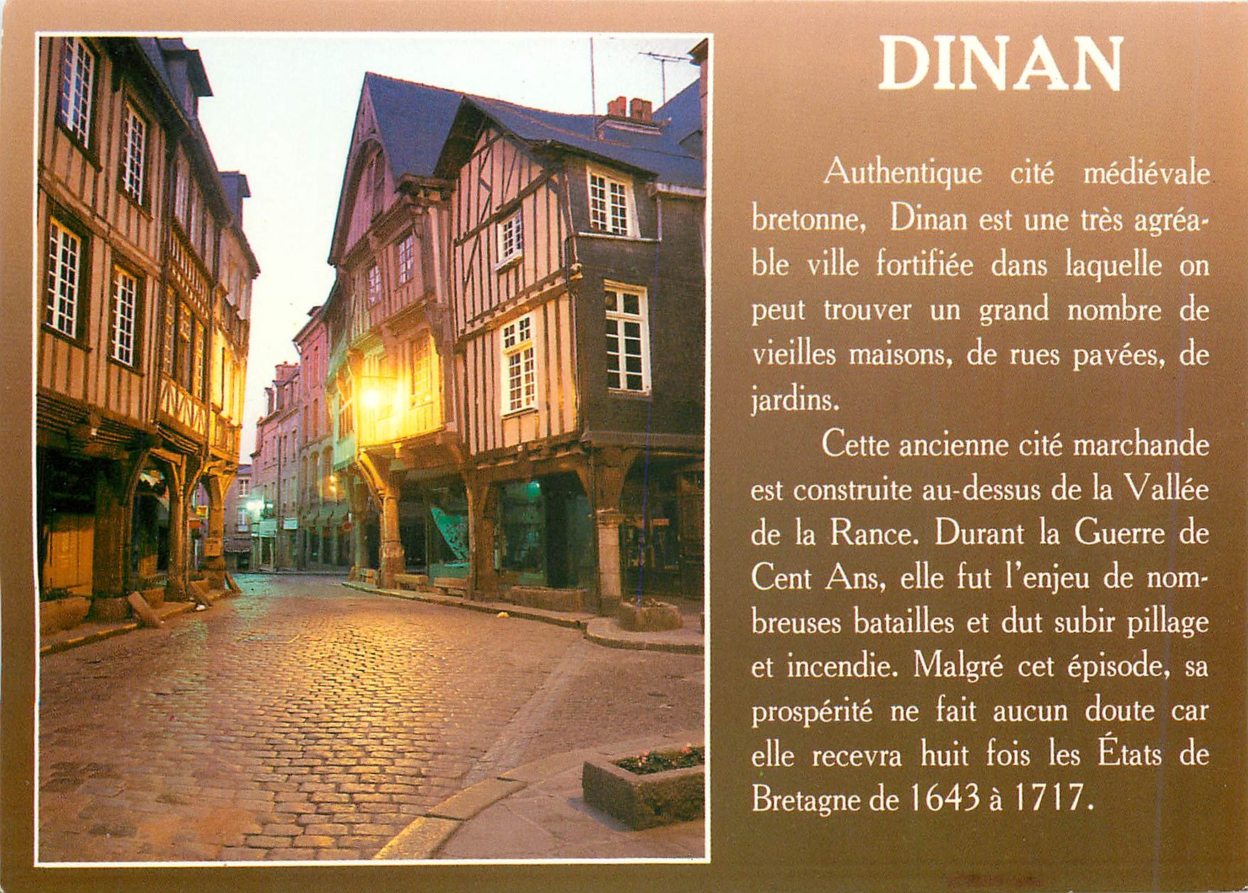 Dinan — Authentique cité médiévale bretonne — Éditions d'Art 'Couleurs de Bretagne' n° 22100