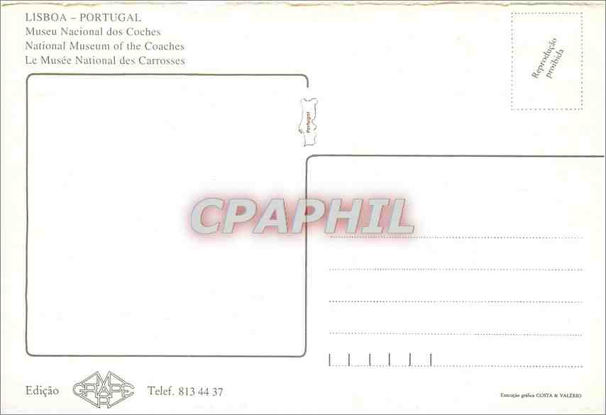 CPM Lisboa Portugal Le Musee National des Carrosses  — Rückseite