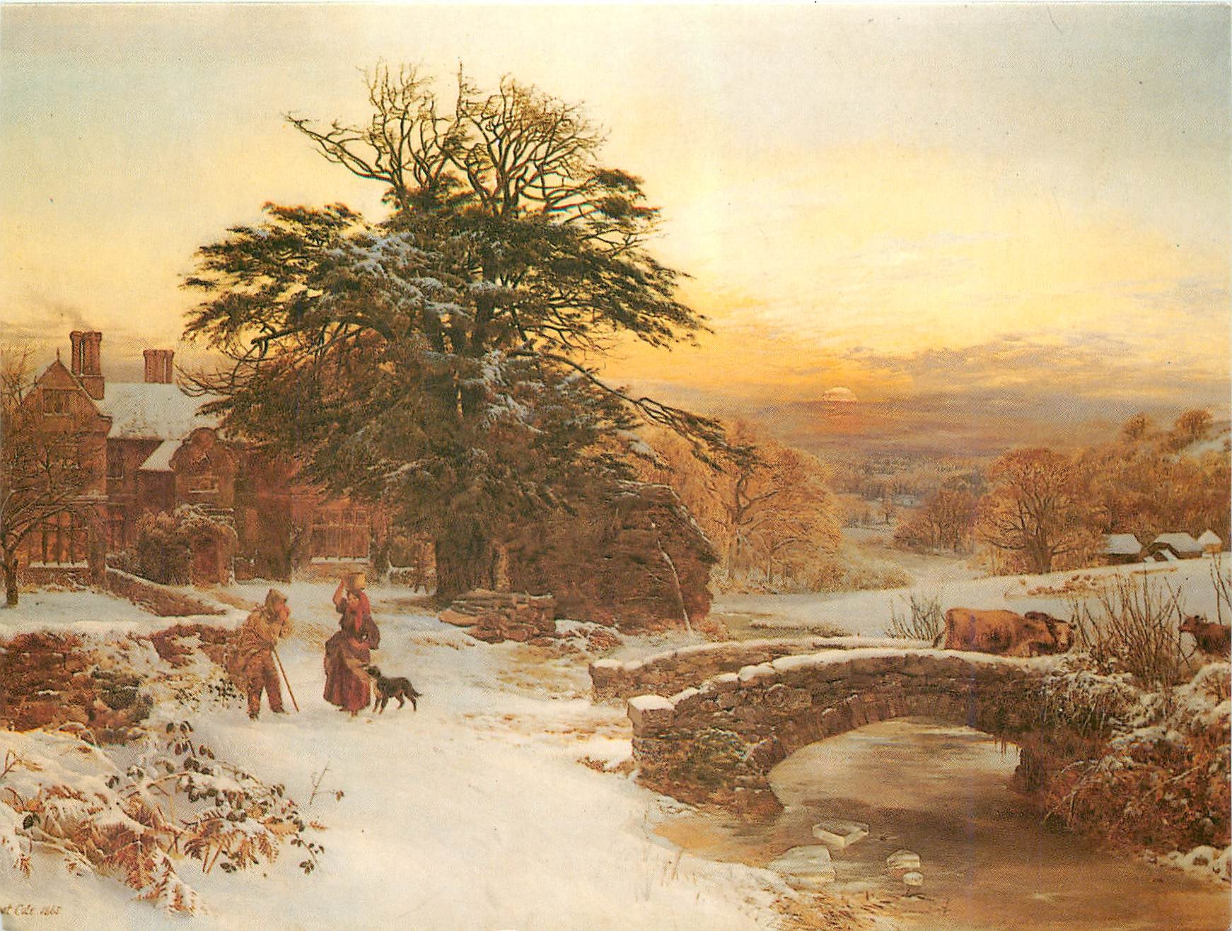 Winterlandschaft — Detail einer Malerei — Vicat Cole, Nr. 034