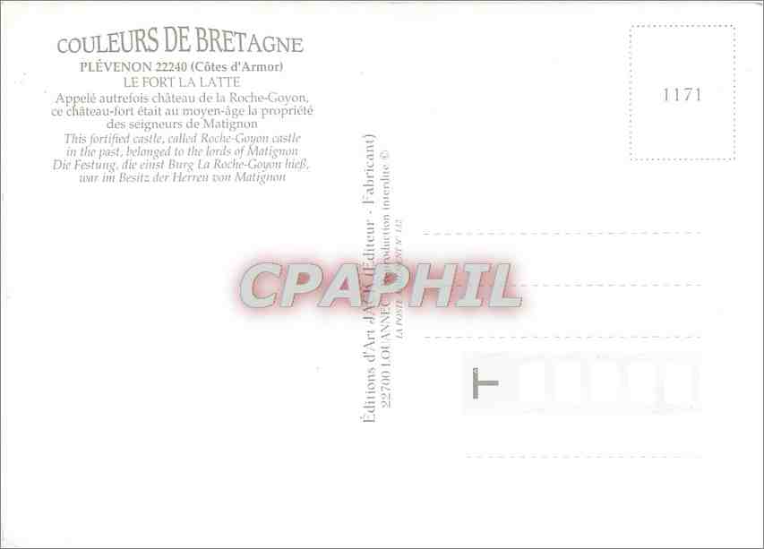 CPM Plevenon Cotes d'Armor Le Fort La Latte  — Back