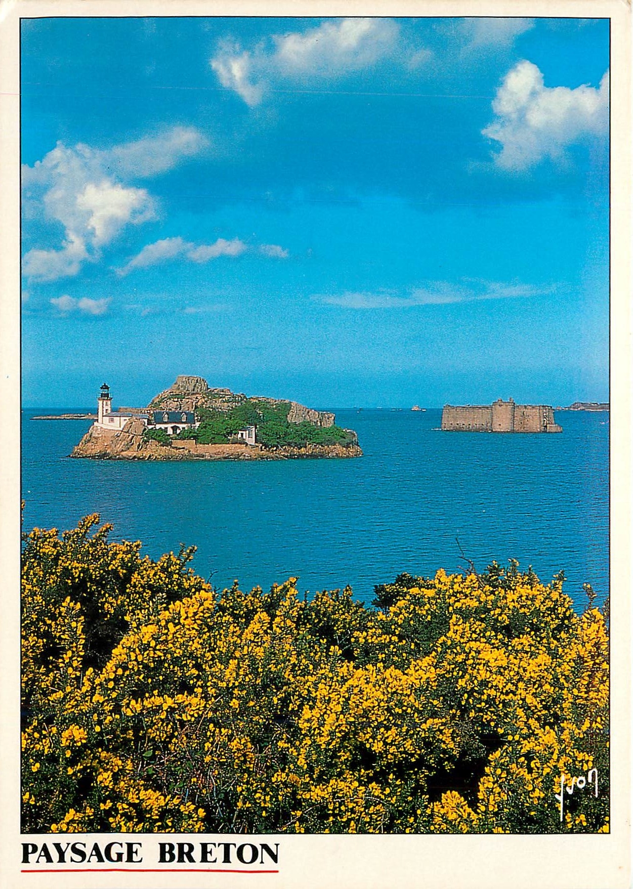 CPM Paysage Breton En baie de Morlaix l'ile Louet et le chateau du  Taureau 